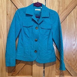 Coldwater Creek Teal Jean Jacket